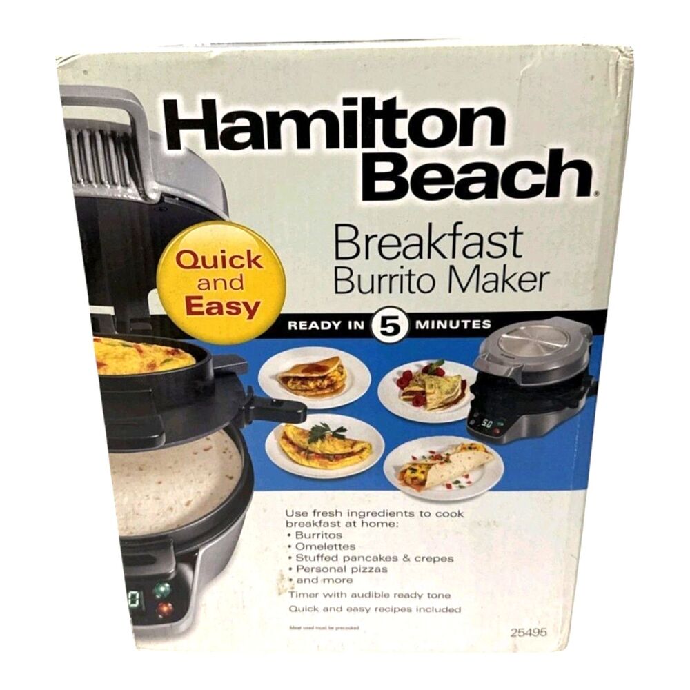 Hamilton Beach Breakfast Burrito Maker #25495 Discontinued Brand New Rare
